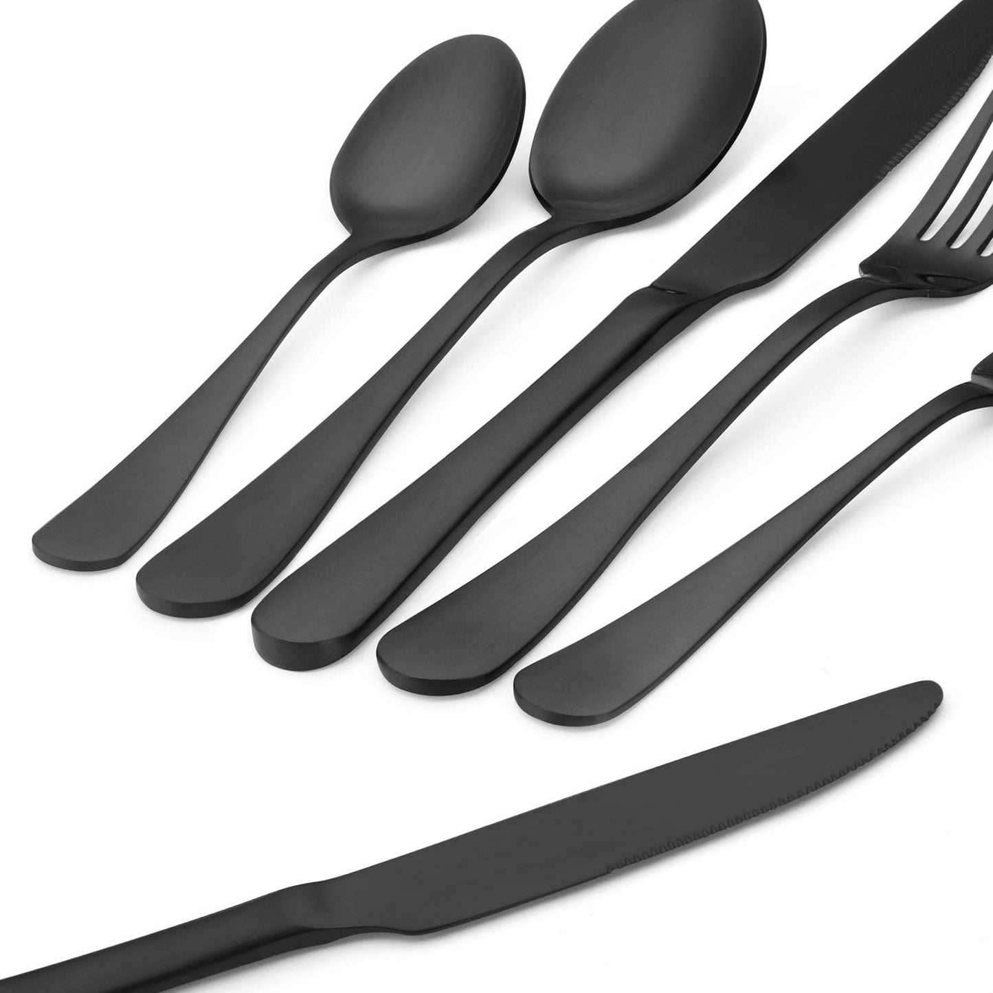 Matte Black Silverware Set, Satin Finish 20-Piece Stainless Steel