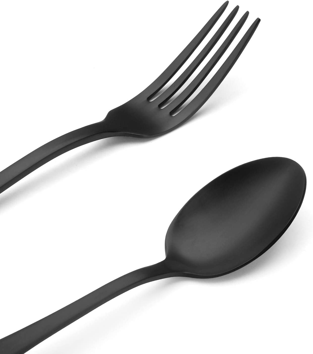 Matte Black Silverware Set, Satin Finish 20-Piece Stainless Steel